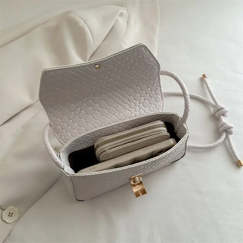 White Stone Pattern Shoulder Bag for Women - Image 7