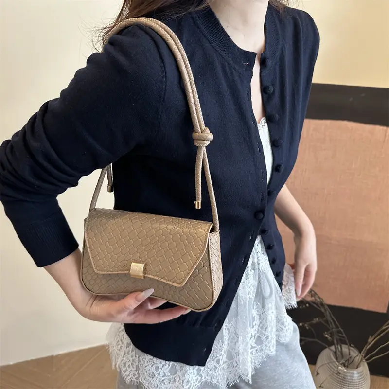 White Stone Pattern Shoulder Bag for Women - Image 8