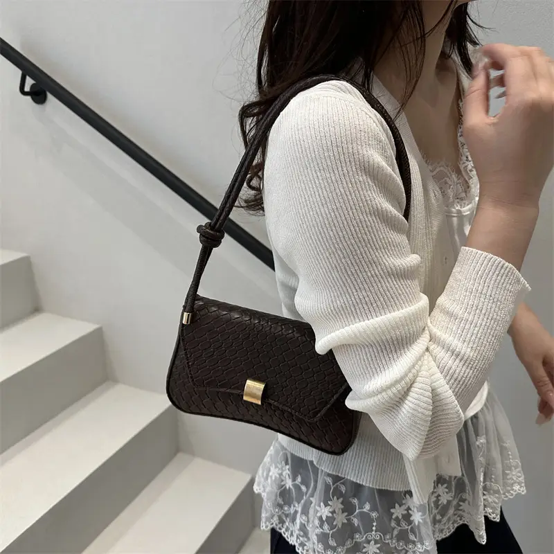 White Stone Pattern Shoulder Bag for Women - Image 2