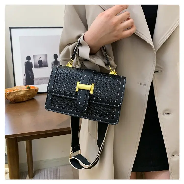 Women's Brown Quilted Shoulder Crossbody Bag with Gold Clasp - Image 8