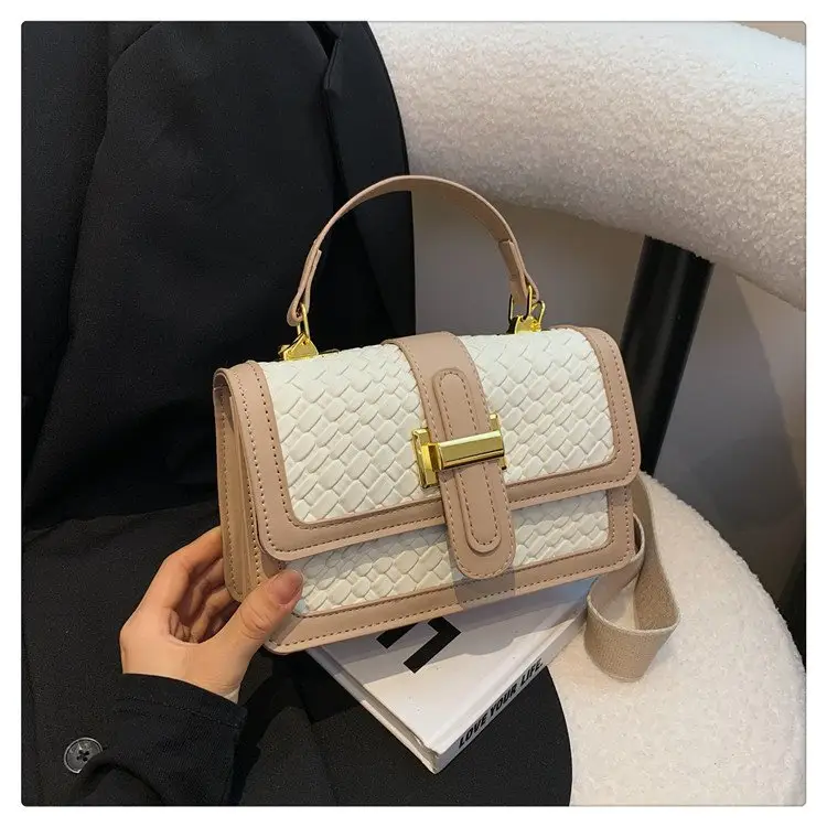 Women's Brown Quilted Shoulder Crossbody Bag with Gold Clasp — feature 32