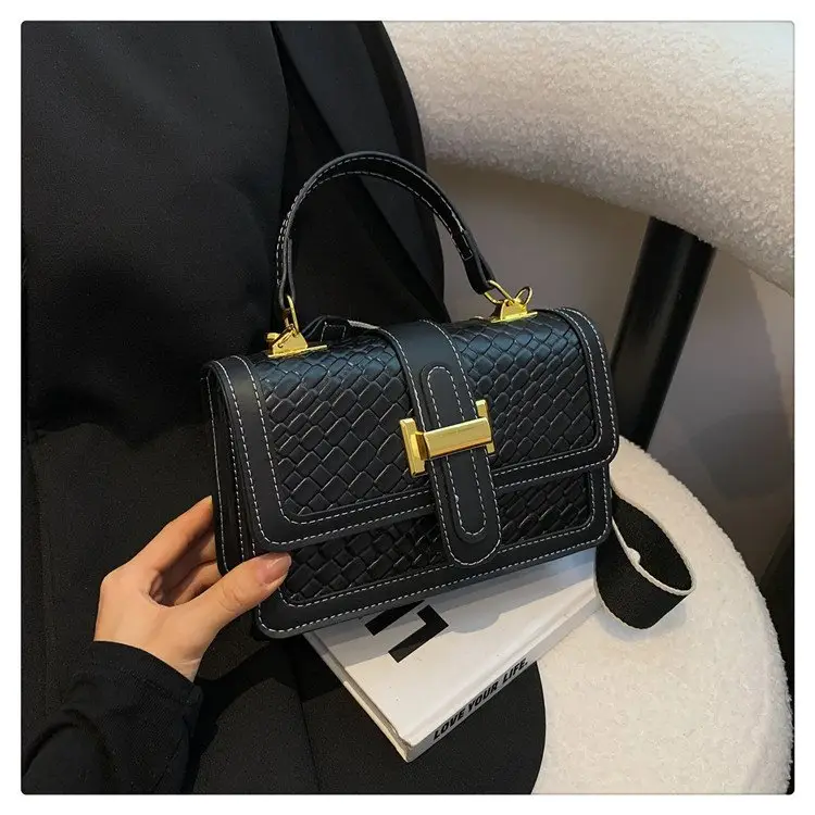 Women's Brown Quilted Shoulder Crossbody Bag with Gold Clasp — feature 37