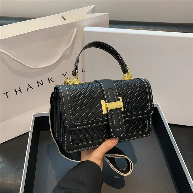 Women's Brown Quilted Shoulder Crossbody Bag with Gold Clasp - Image 2