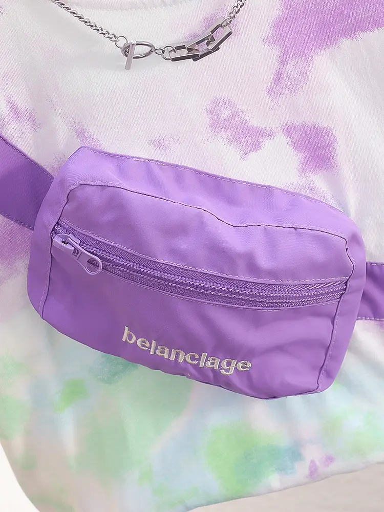 Baby T-shirt New Style Satchel Tie Dye Purple Green - Image 5
