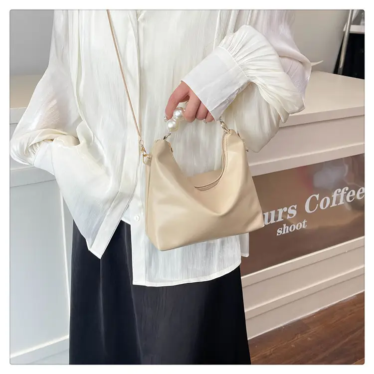 White Pearl Handle Shoulder Bag for Women — feature 25