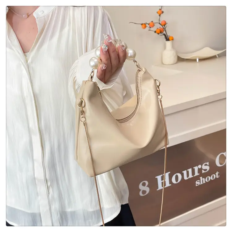 White Pearl Handle Shoulder Bag for Women — feature 26