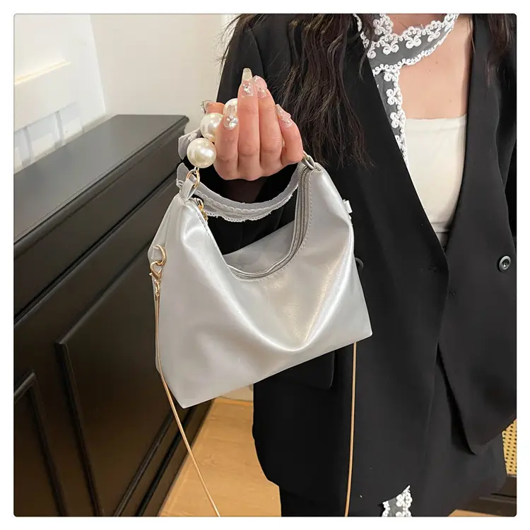 White Pearl Handle Shoulder Bag for Women — feature 29