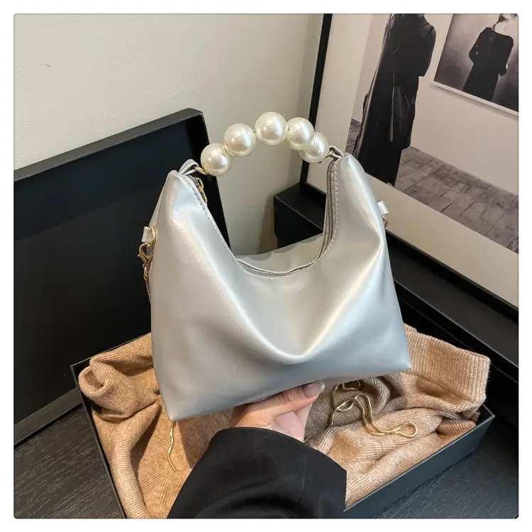 White Pearl Handle Shoulder Bag for Women — feature 35