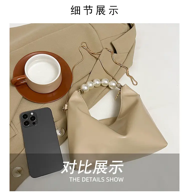 White Pearl Handle Shoulder Bag for Women — feature 5
