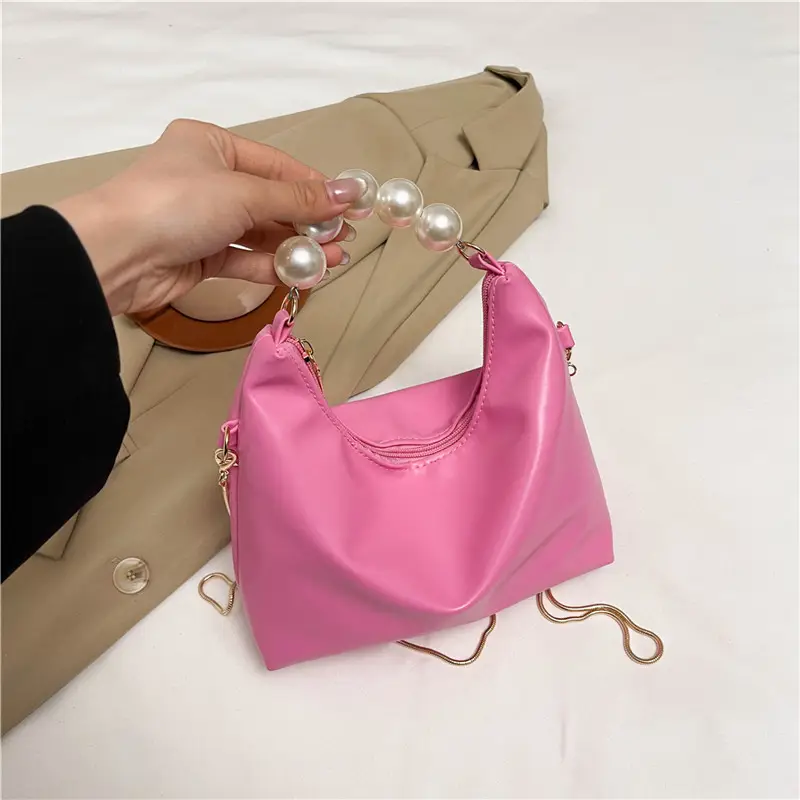 White Pearl Handle Shoulder Bag for Women - Image 3