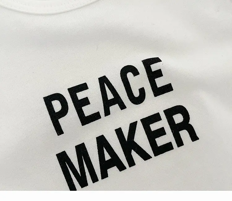 Baby Peace Maker Letter Print Vest Shorts Set — feature 21
