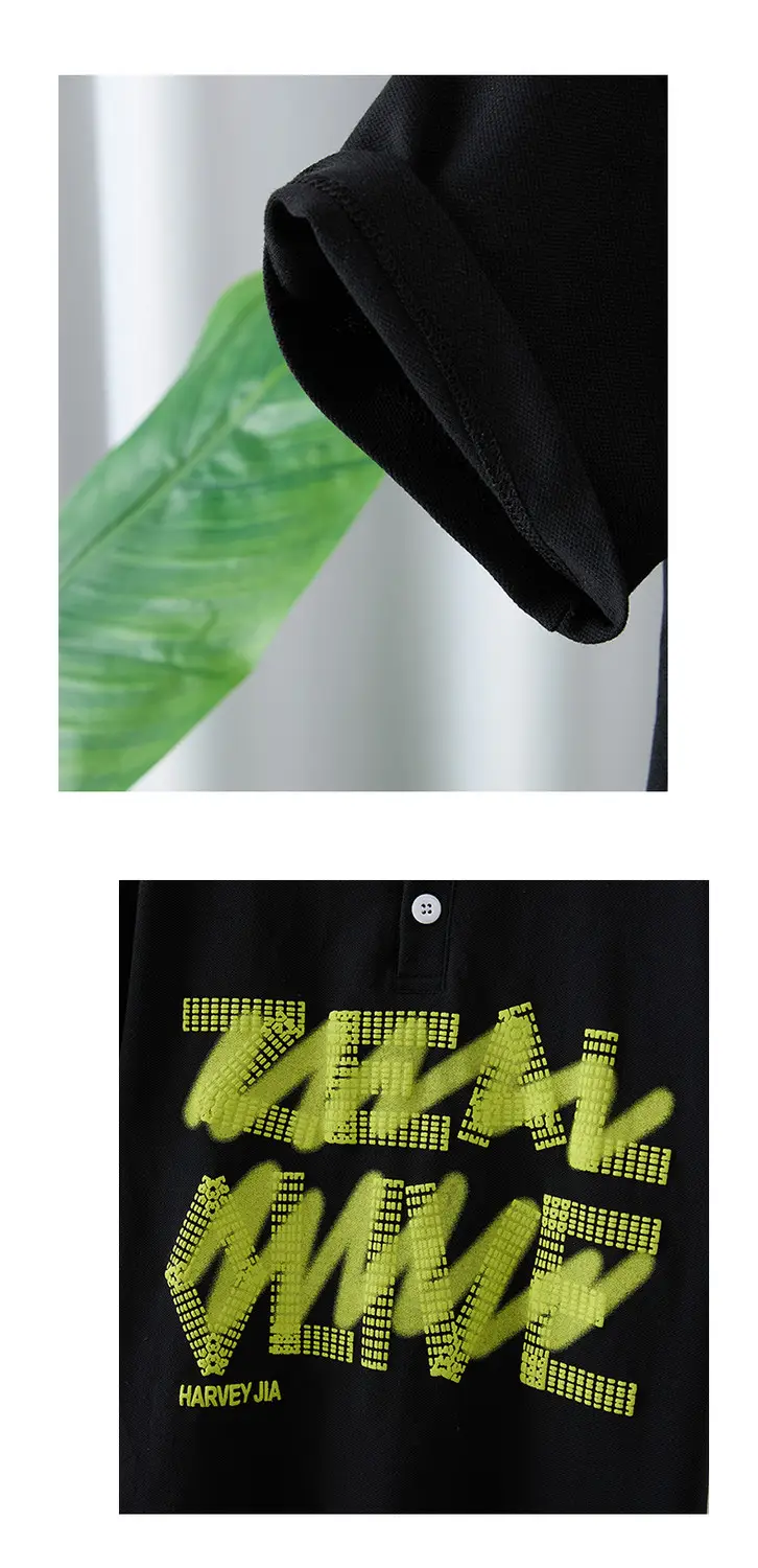 Boys Black Short Sleeve T-Shirt Medium Large Korean Style — feature 10