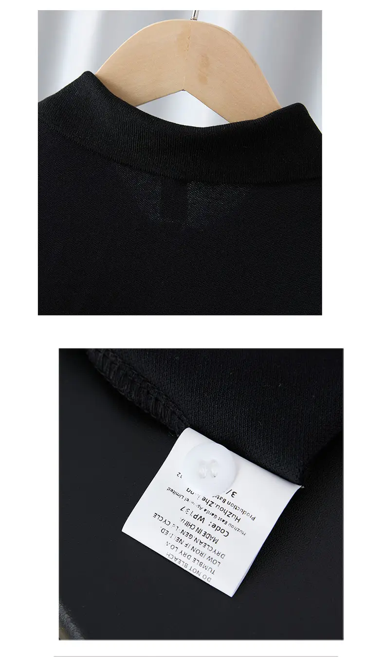 Boys Black Short Sleeve T-Shirt Medium Large Korean Style — feature 12