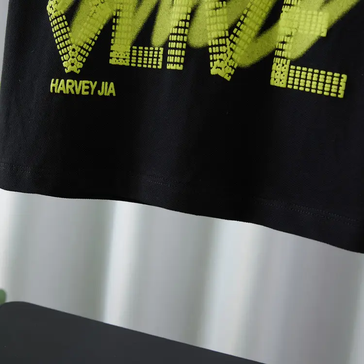 Boys Black Short Sleeve T-Shirt Medium Large Korean Style — feature 32