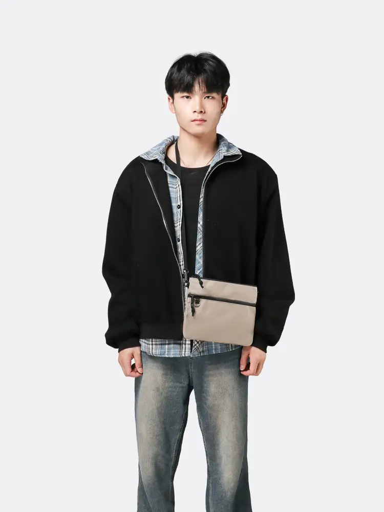 Black Crossbody Shoulder Bag for Men - Image 8