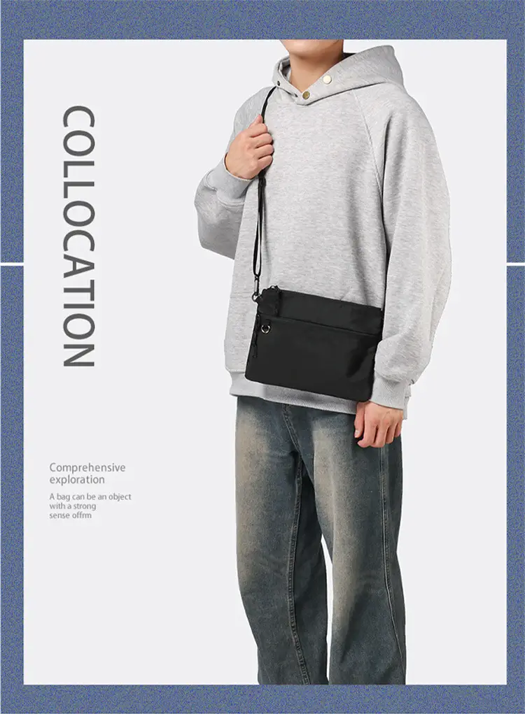Black Crossbody Shoulder Bag for Men — feature 1