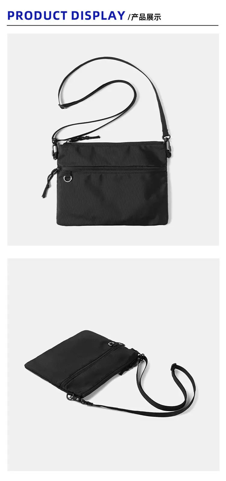 Black Crossbody Shoulder Bag for Men — feature 11
