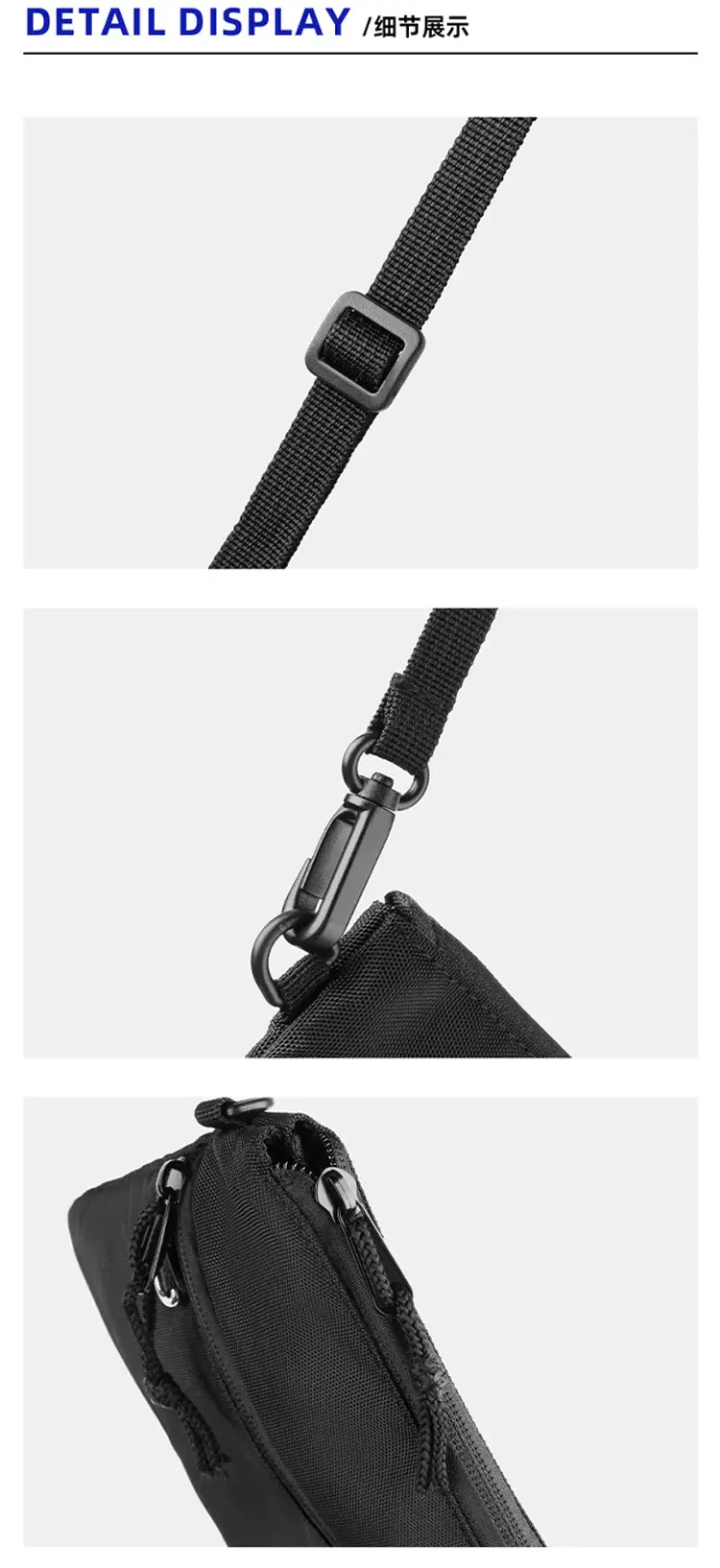 Black Crossbody Shoulder Bag for Men — feature 16