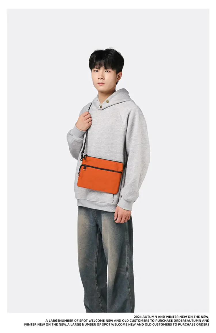 Black Crossbody Shoulder Bag for Men — feature 7