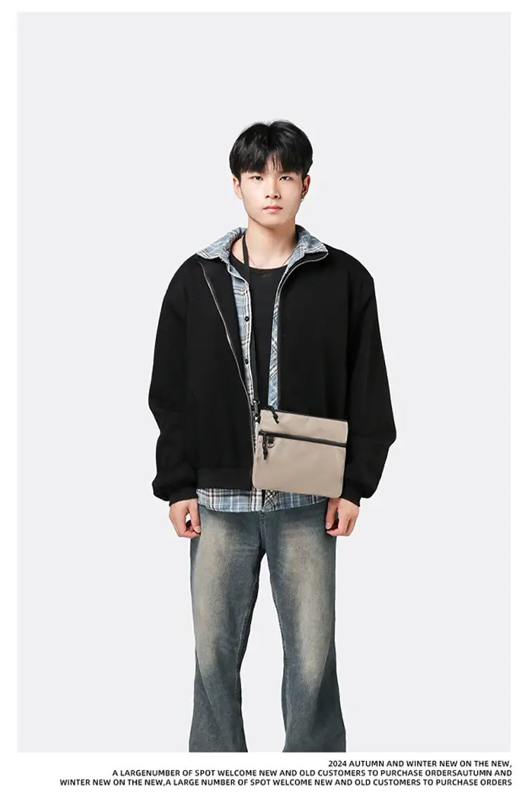 Black Crossbody Shoulder Bag for Men — feature 8