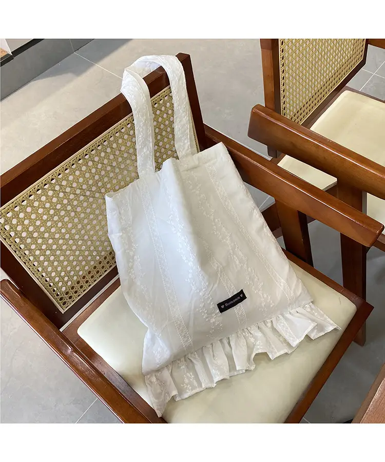 Japanese Floral Tote Bag Women Summer White — feature 2
