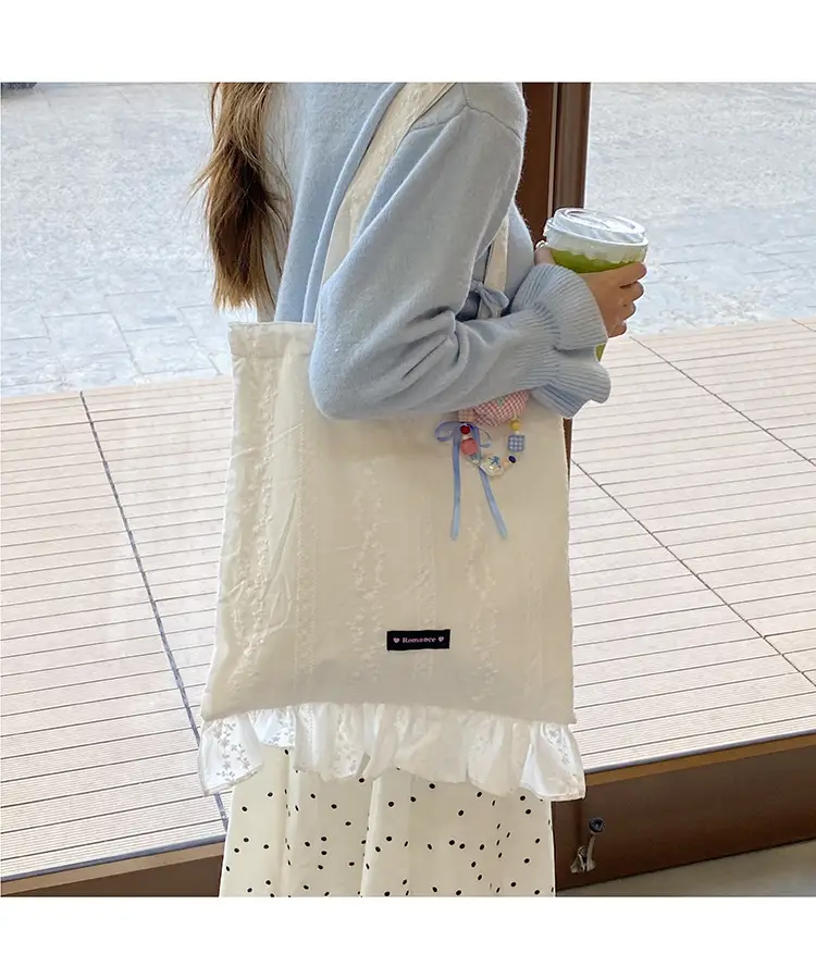 Japanese Floral Tote Bag Women Summer White — feature 20