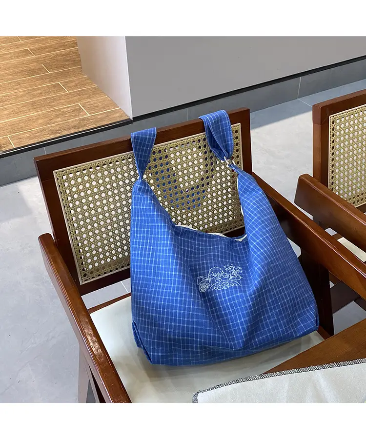 Vintage Plaid Shoulder Bag Women's Fashionable Lazy Windsurfing Cloth Bag Crossbody Casual Large Capacity Commuter Tote Bag — feature 23