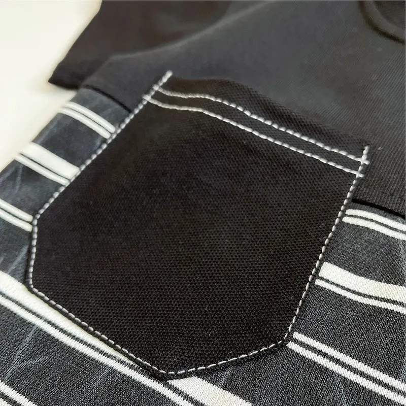 Boys 2Pc Short Sleeve Cartoon Suit Black Striped 1-5Y — feature 36