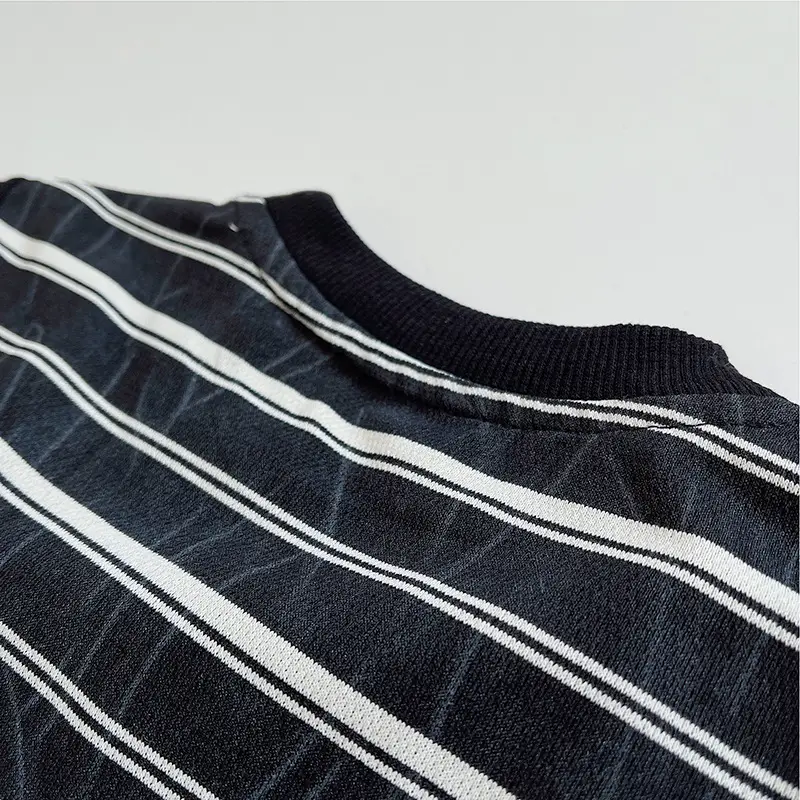 Boys 2Pc Short Sleeve Cartoon Suit Black Striped 1-5Y — feature 38