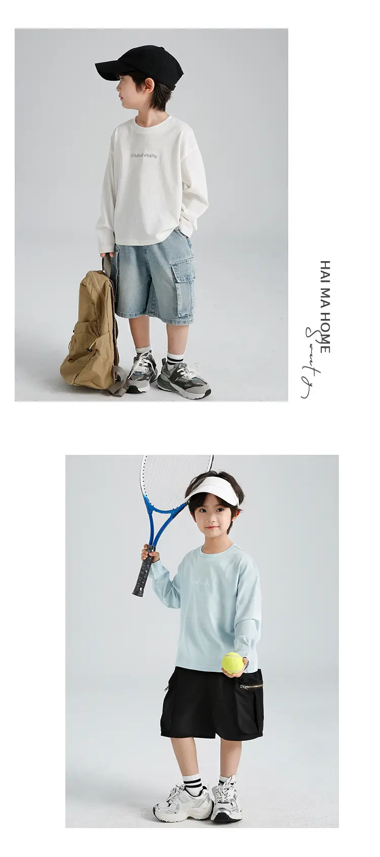 Boys Snowflake Cotton Sun Tee Long Sleeve Light Blue — feature 14