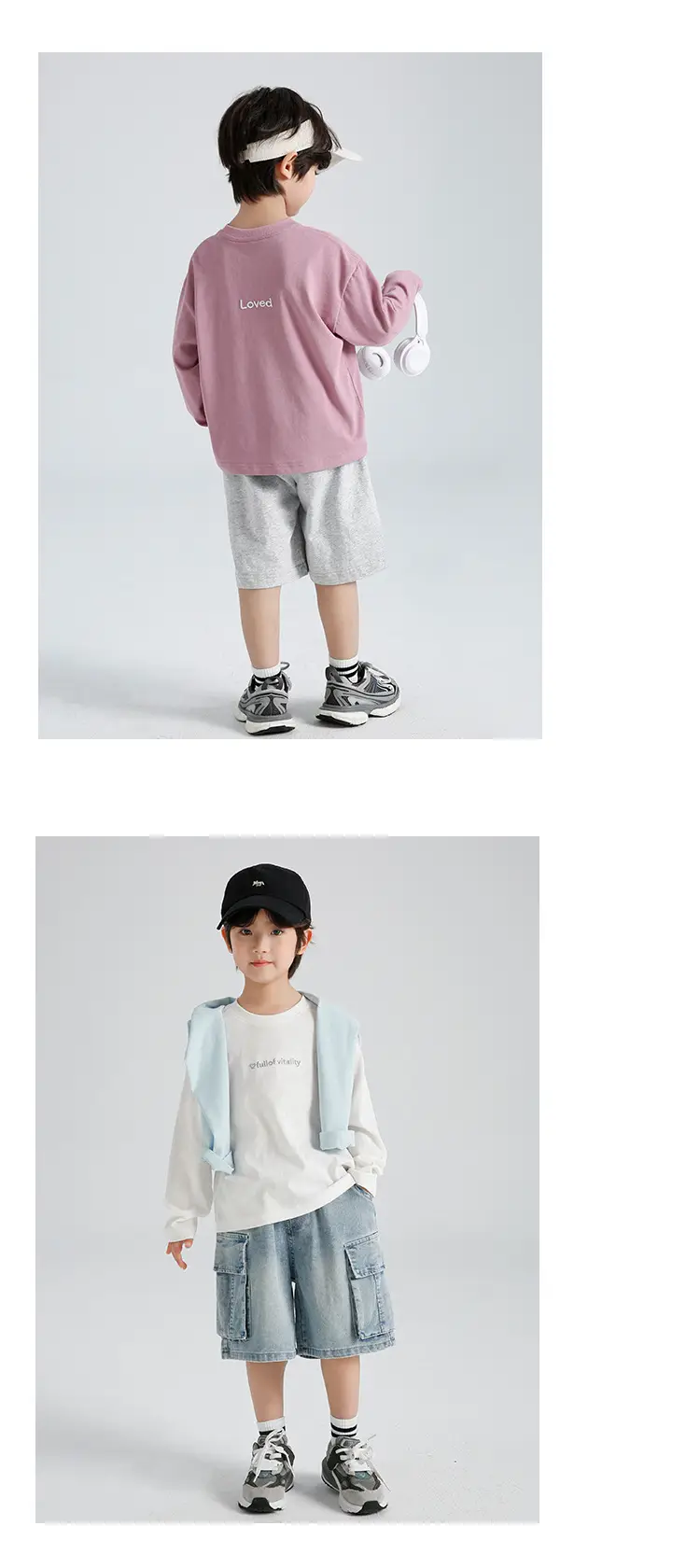 Boys Snowflake Cotton Sun Tee Long Sleeve Light Blue — feature 15