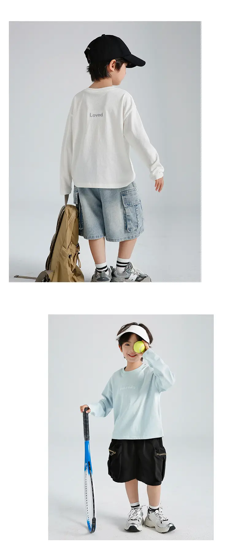 Boys Snowflake Cotton Sun Tee Long Sleeve Light Blue — feature 19