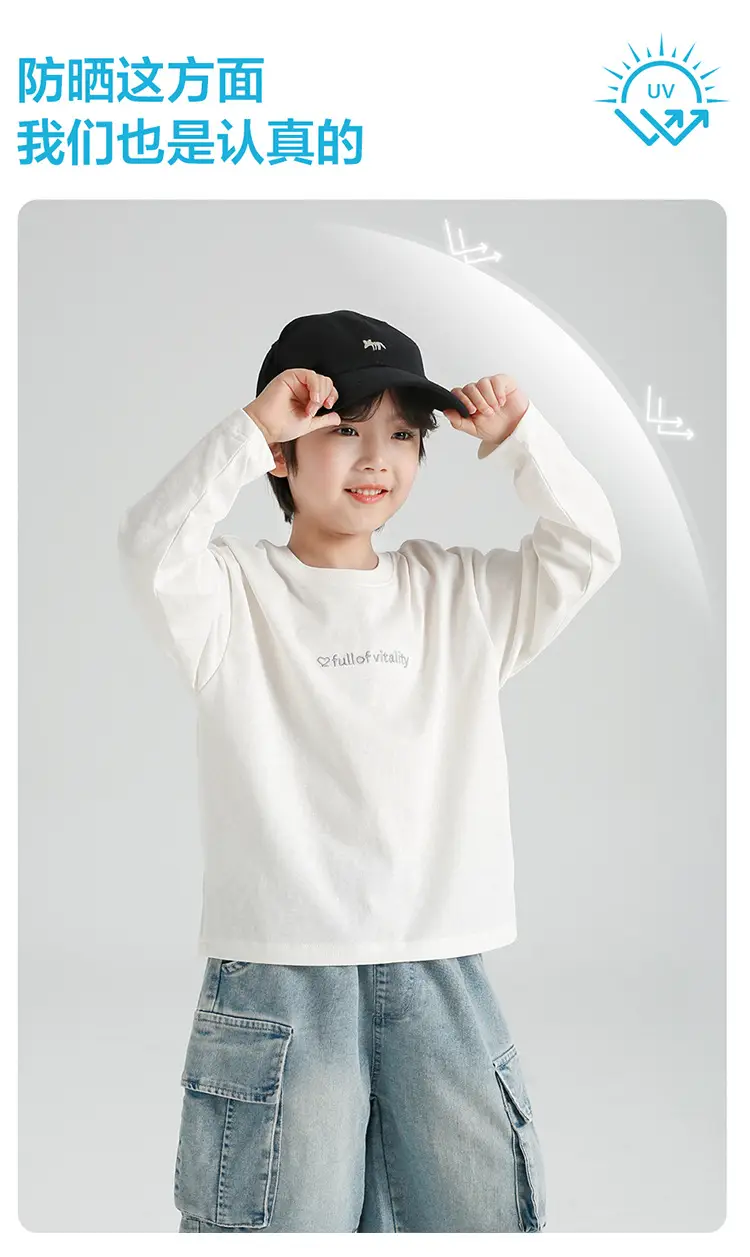 Boys Snowflake Cotton Sun Tee Long Sleeve Light Blue — feature 5