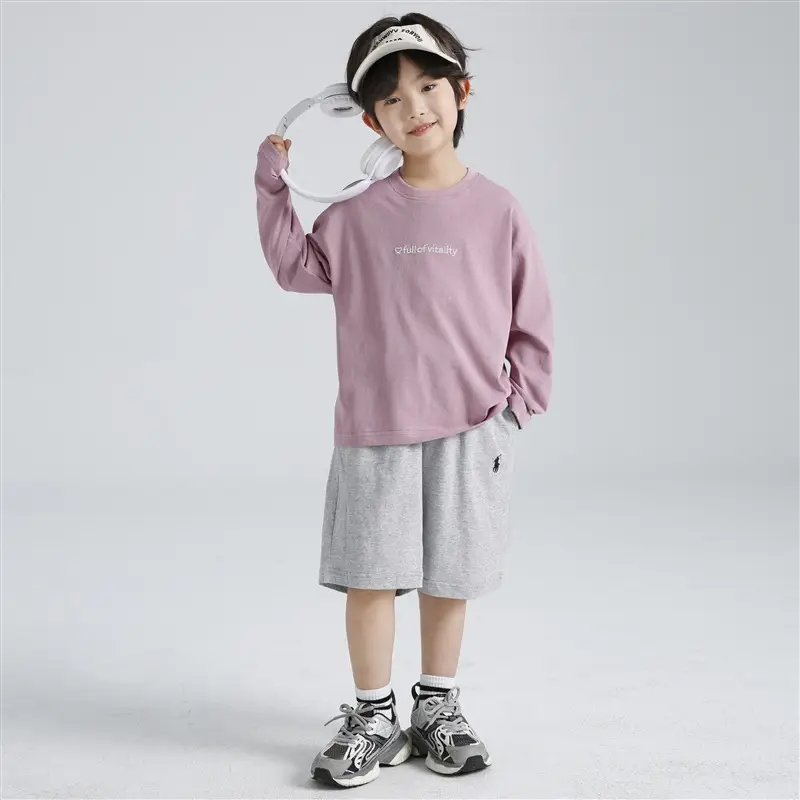 Boys Snowflake Cotton Sun Tee Long Sleeve Light Blue