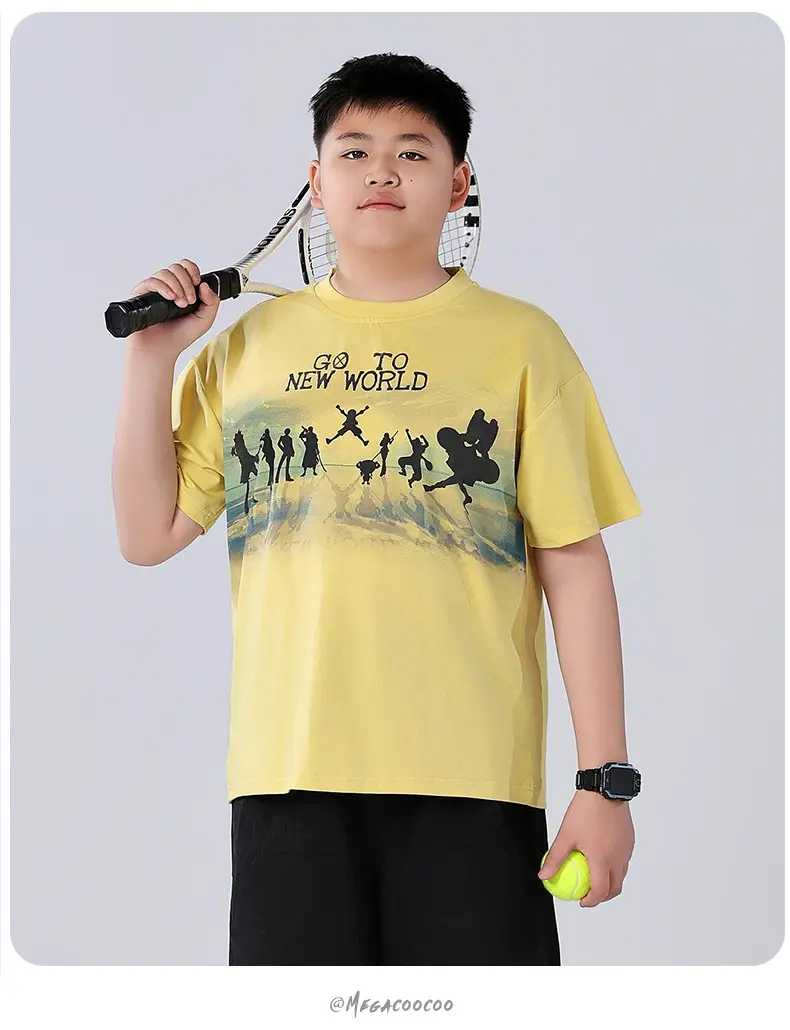 Chubby Boys Yellow Graphic T-Shirt New World Design — feature 10