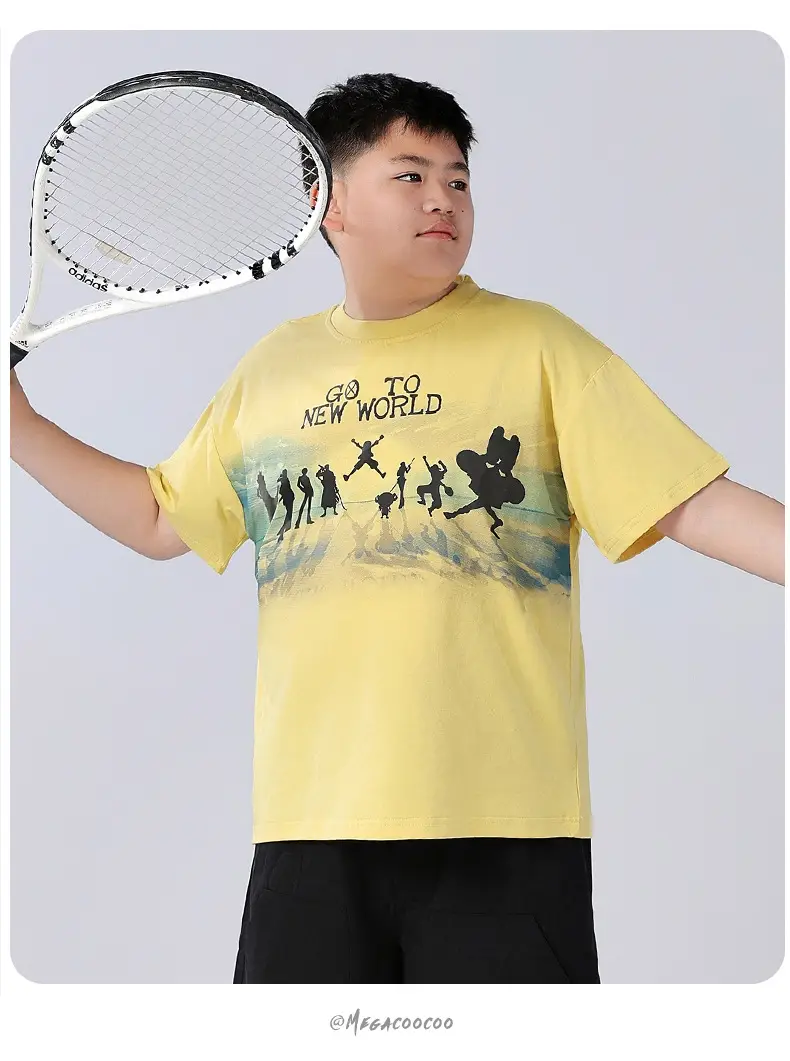 Chubby Boys Yellow Graphic T-Shirt New World Design — feature 12