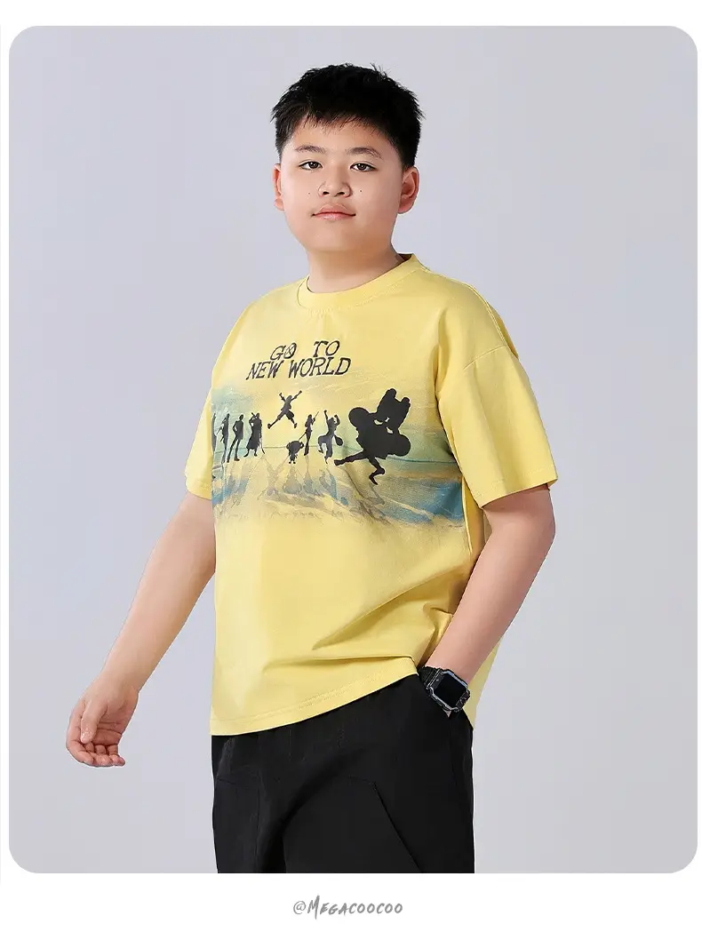 Chubby Boys Yellow Graphic T-Shirt New World Design — feature 14