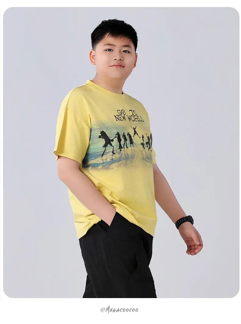 Chubby Boys Yellow Graphic T-Shirt New World Design — feature 15
