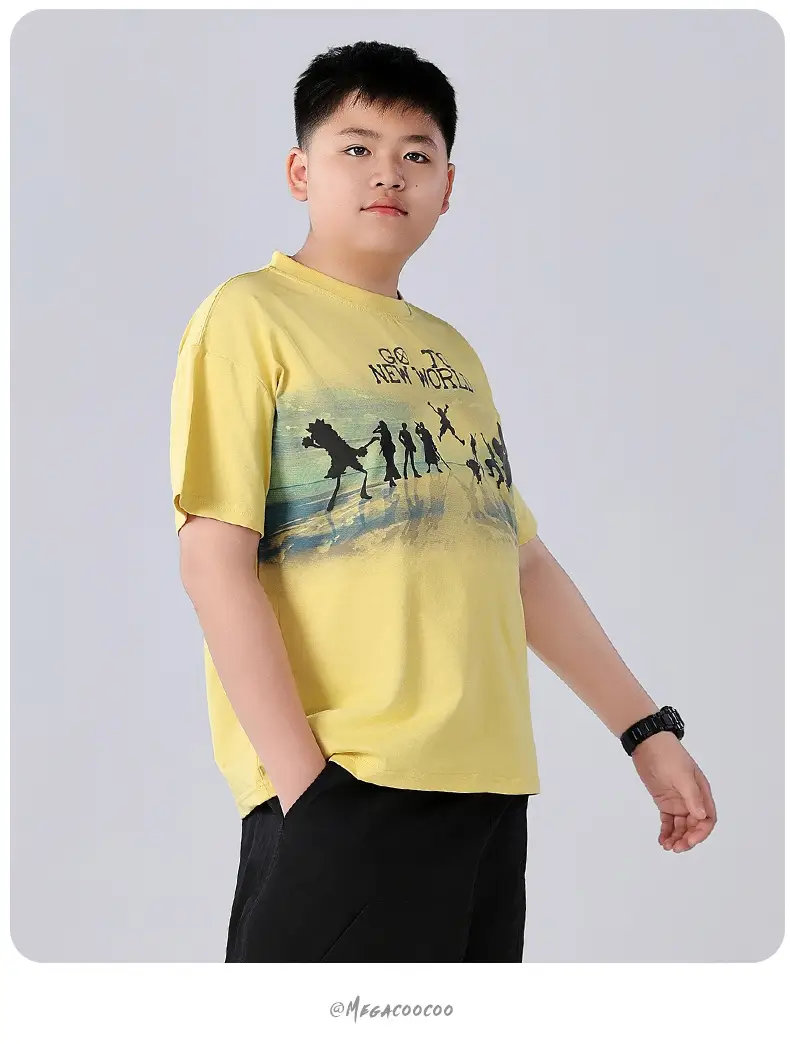 Chubby Boys Yellow Graphic T-Shirt New World Design — feature 18