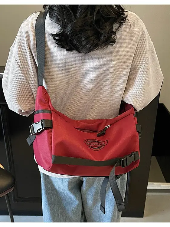 Red Japanese Style Crossbody Messenger Bag for Men Women - Image 6