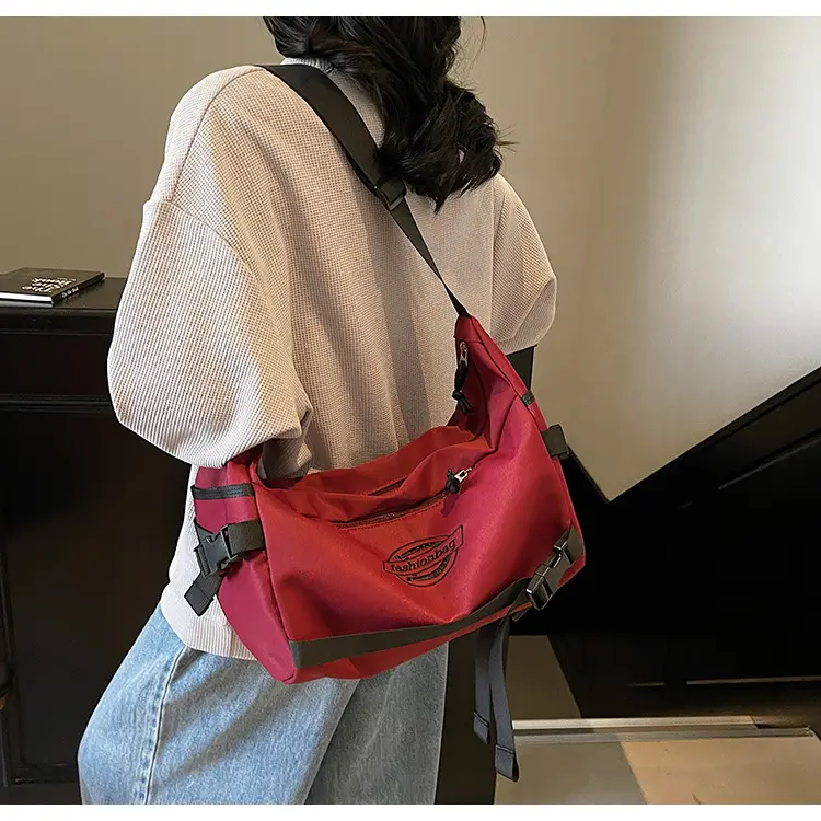 Red Japanese Style Crossbody Messenger Bag for Men Women — feature 16