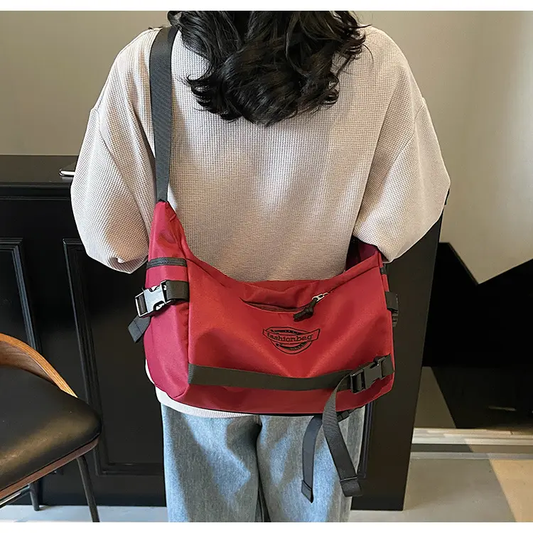 Red Japanese Style Crossbody Messenger Bag for Men Women — feature 18