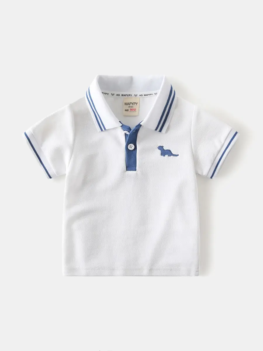 Boys Blue Polo T-Shirt 2025 Summer Embroidered - Image 7