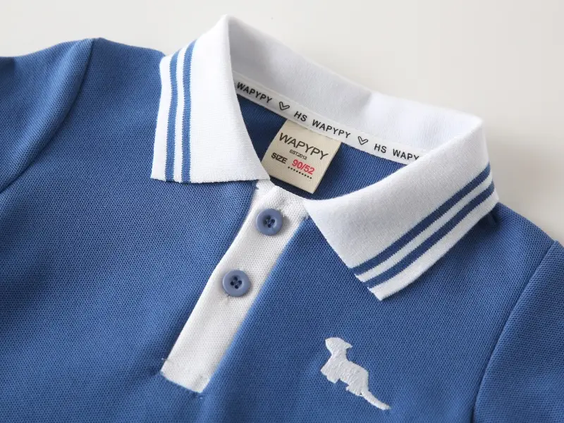 Boys Blue Polo T-Shirt 2025 Summer Embroidered β feature 7