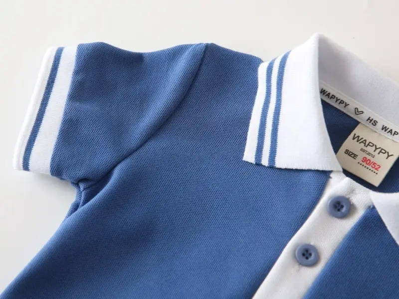 Boys Blue Polo T-Shirt 2025 Summer Embroidered β feature 8
