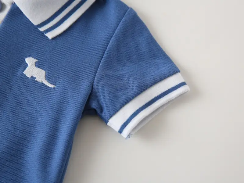 Boys Blue Polo T-Shirt 2025 Summer Embroidered β feature 9