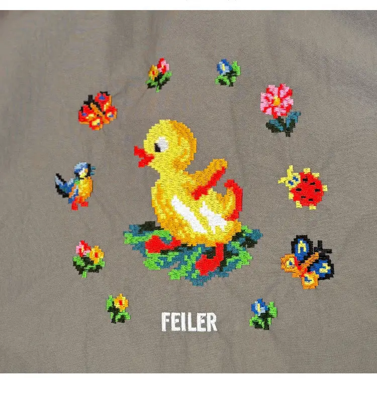 2025 Embroidered Shoulder Bag with Duck Design Large Capacity Canvas — feature 12