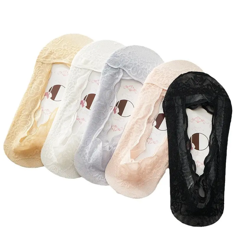 Lace socks boat socks women's shallow mouth invisible ladies socks summer thin silicone non-slip with short socks ins tide