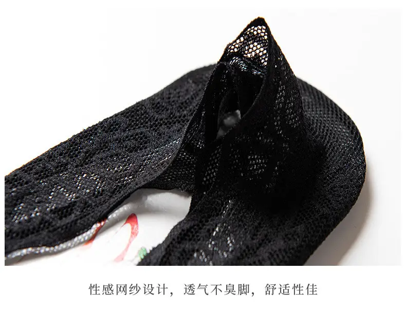 Lace socks boat socks women's shallow mouth invisible ladies socks summer thin silicone non-slip with short socks ins tide — feature 14
