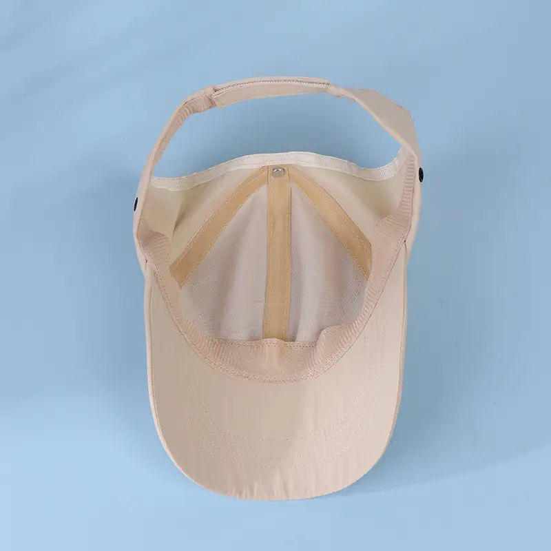 Women's Beige Peaked Cap with Side Pockets